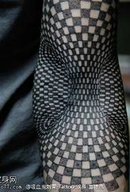 Realistic 3D houndstooth tattoo maitiro