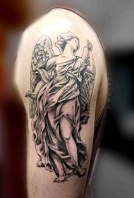 Tatuagem de anjo com senso de moda europeu e americano