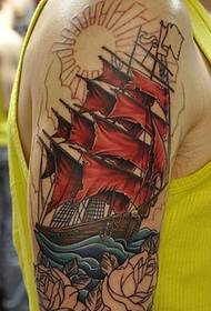 Nautisk tatuering för seglingsdrömmönster