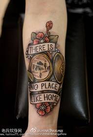 Azalea color pocket watch tattoo pattern