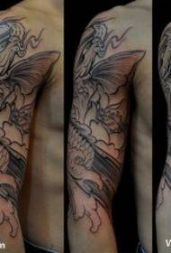 Modèle de tatouage de belle longévité koi