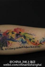 Patrón de tatuaje de neón abstracto acuarela de brazo