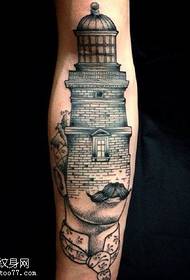 Patró de tatuatge de torre antiga europea i americana