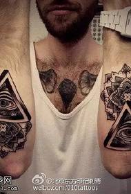 Modello di tatuaggio occhio triangolo nero freddo