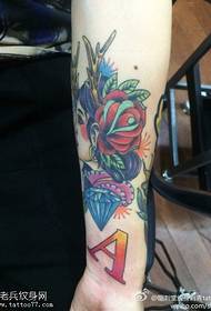 Modello di tatuaggio femminile rosa sika