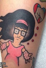 Modello di tatuaggio ragazza divertente del fumetto