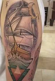 Sailing tattoo on the arm