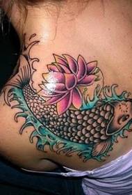isang hanay ng mga disenyo ng tattoo ng mga isda sa mga balikat
