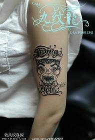 Modello di tatuaggio da clown del vento europeo e americano