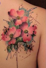 Tatuagem de flor colorida splash