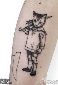 Virkistävä kissan vartijan tatuointikuvio
