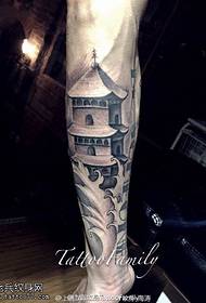 Realistesch a realistesch Pagode Tattoo Muster