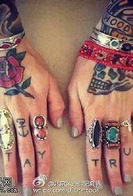 Zapanjujući i lijepi uzorak tetovaže lubanje ruža