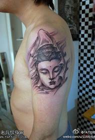 Woyera wodziwika wa Guanyin wamutu wa tattoo