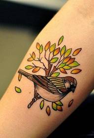 Gambar pola tato cabang lengan burung