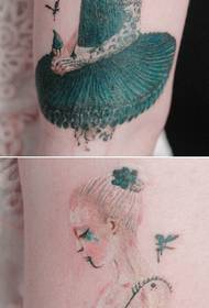 Vakre ballerina tatoveringsbilder for jentearm