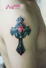 I-Vintage cross arm tattoo isithombe