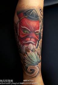 Modello di tatuaggio giapponese kappa viso rosso