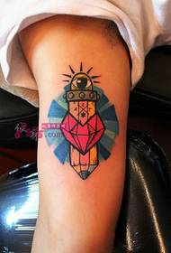 Kreative Aarm bannent Cartoon Bleistift Tattoo Bild