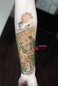 European and American Kings Personality Picture Tattoo Arm