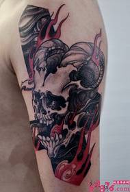 Ang mga firewull skull 角 创意 creative braso tattoo tattoo
