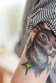 Slika ruke uzorka tetovaža antilopa u boji