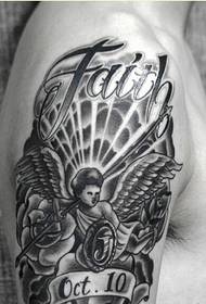 Personality fashion arm angel letter tattoo pattern picture