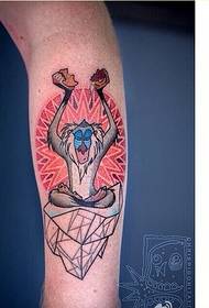 Препоручена слика узорка тетоваже мајмуна с ликом руку