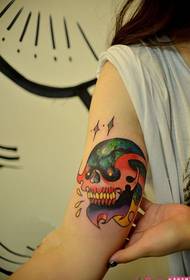 Creative colorful starry sky arm tattoo picture