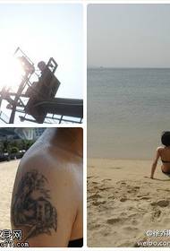 Beleza e beleza paisagem pintura tatuagem padrão