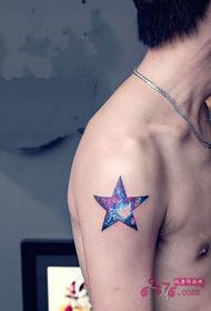 Starry sky arm tattoo na larawan
