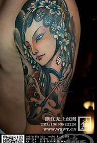 Chinese style arm flower tattoo