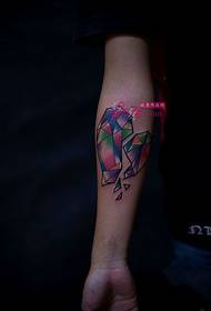 Kleurvolle gebreekte hartarm tatoeëringfoto  23078 @ School wind portret arm tattoo foto