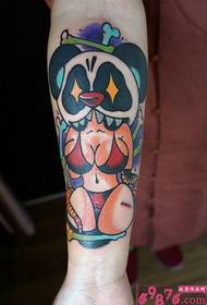 Kreatív panda szépség kar tetoválás kép