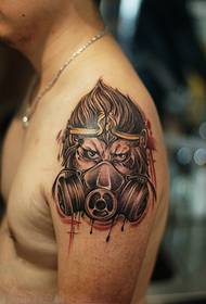 With gas mask Qitian Dasheng arm tattoo pictures