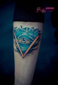 Tatuajes de brazo creativo de ojo de triángulo europeo e americano