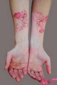 Girl Arms Blooming Peach Blossom 3D Tattoo Picture