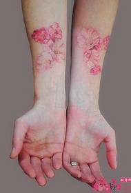 Izintombi Zethusi Okuqhakaza I-Peach Blossom 3D Tattoo Photo