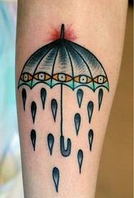 Hoʻonohonoho ka lima nani umbrella tattoo pattern me ka leʻaleʻa o ke kiʻi