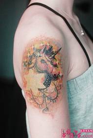 Gambar tato lengan unicorn cantik