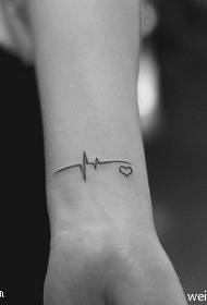 Niet-mainstream super knap ECG-tattoo-patroon