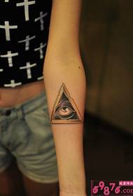 Creative driehoek oog arm tattoo foto