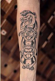 Hunhu ruoko fashoni ink monkey tattoo muenzaniso pikicha