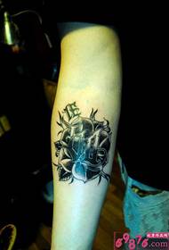 Creative rose shrift english arm tattoo rasmi