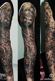 Blessing auspicious wealth god tattoo pattern
