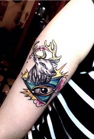 Braț cu aspect antilop colorat cu ochi de zeu tatuaj imagine