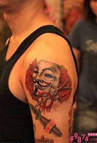 Larawan ng V-Vendetta Mask Arm Tattoo