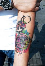 Cool hezký kompas tetování vzor