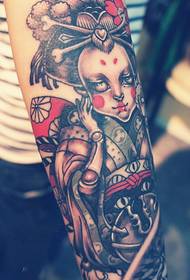 Pink 黛 fotografi tatuazhe e lezetshme për krahun e vogël geisha