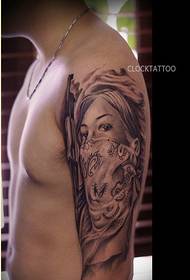 Chicano virginem descriptionem personae tattoos modum masculum brachium picture